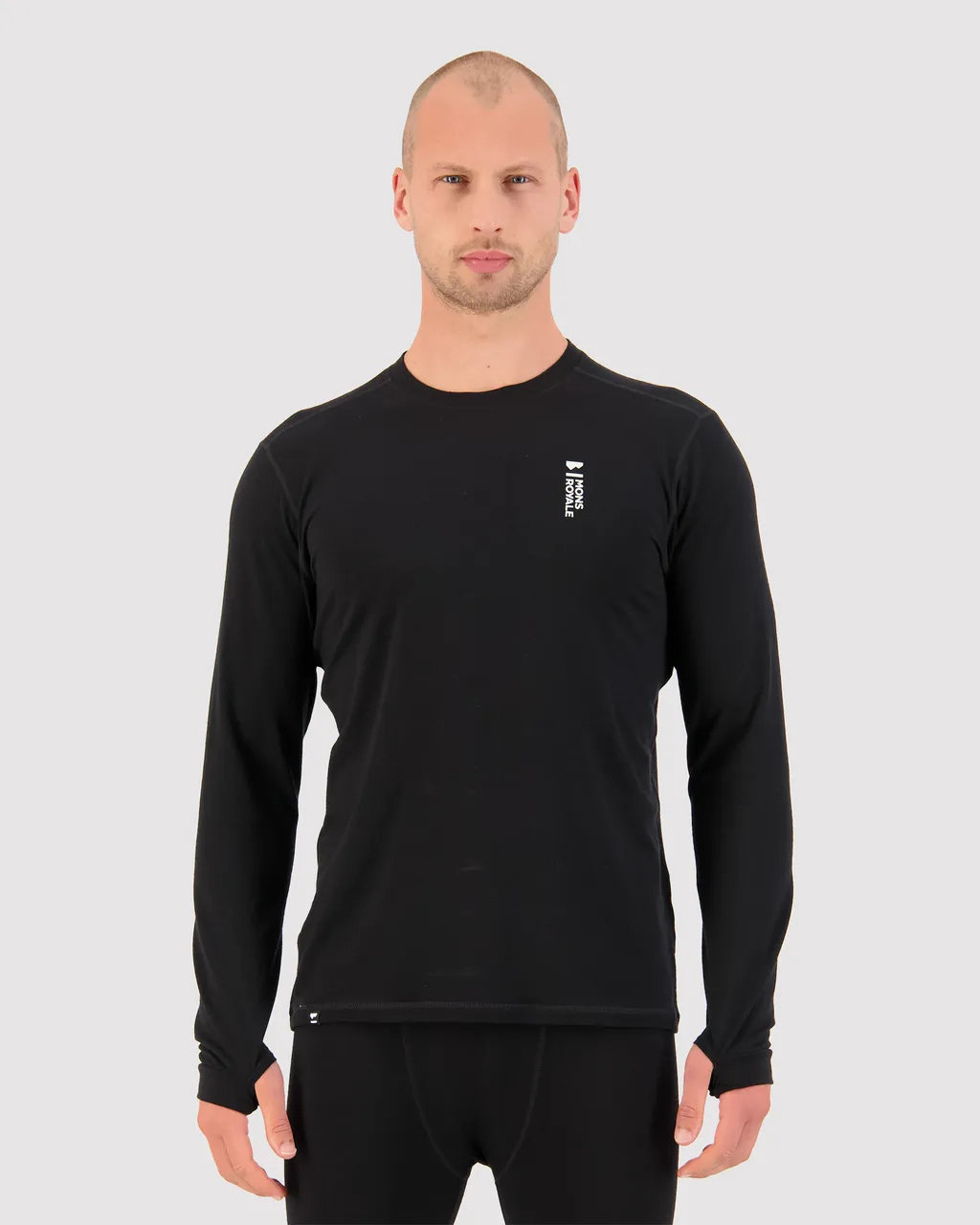 100499-1165-001-101 Mens Cascade Merino Base Layer Long Sleeve Black