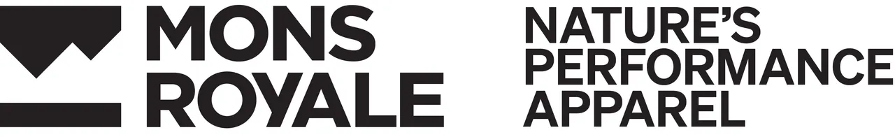 Mons Royale logo and mountain icon beside the tagline “Nature’s Performance Apparel.”