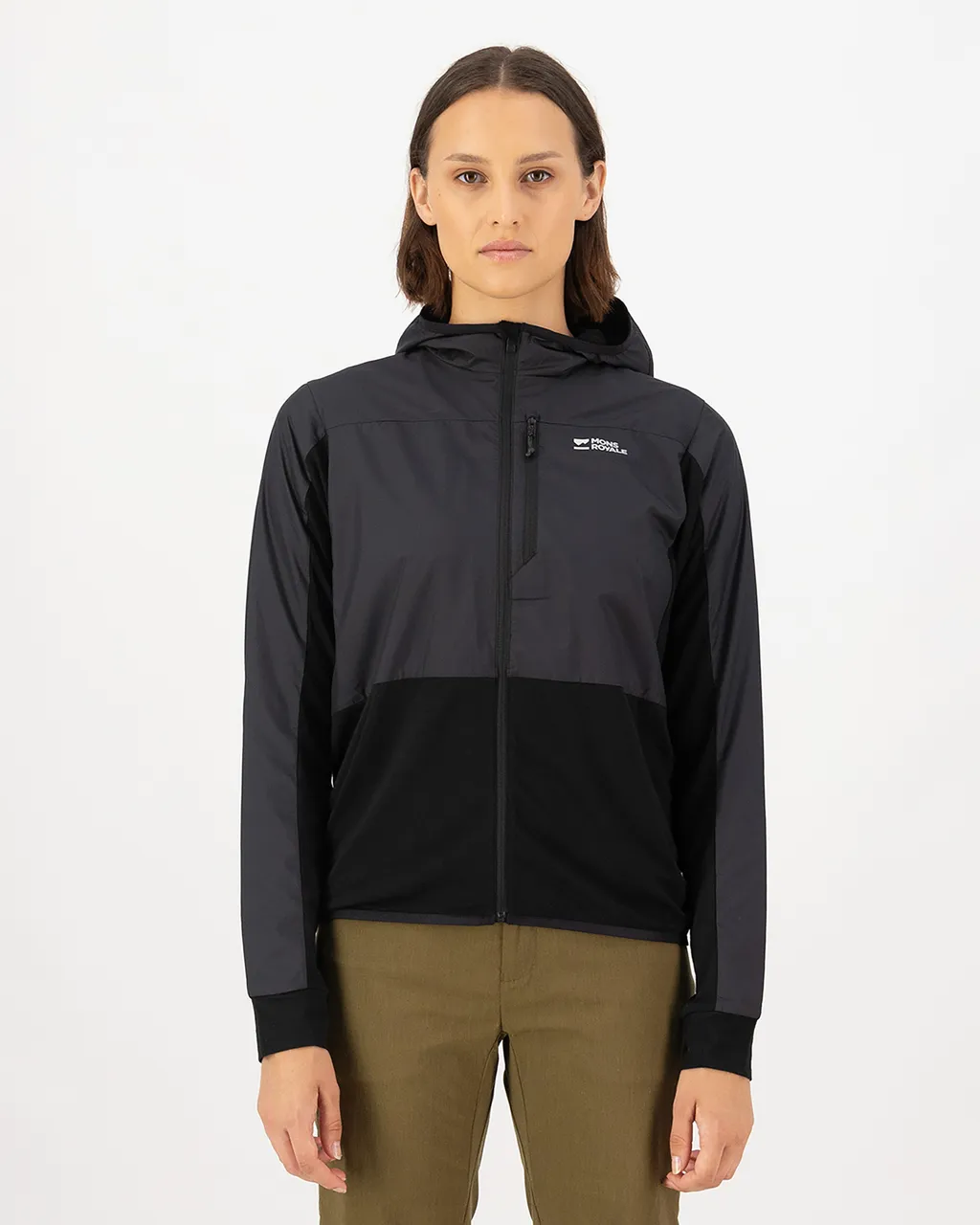 100770-1171-001-101 Womens Diversion Merino Wind Jacket Black