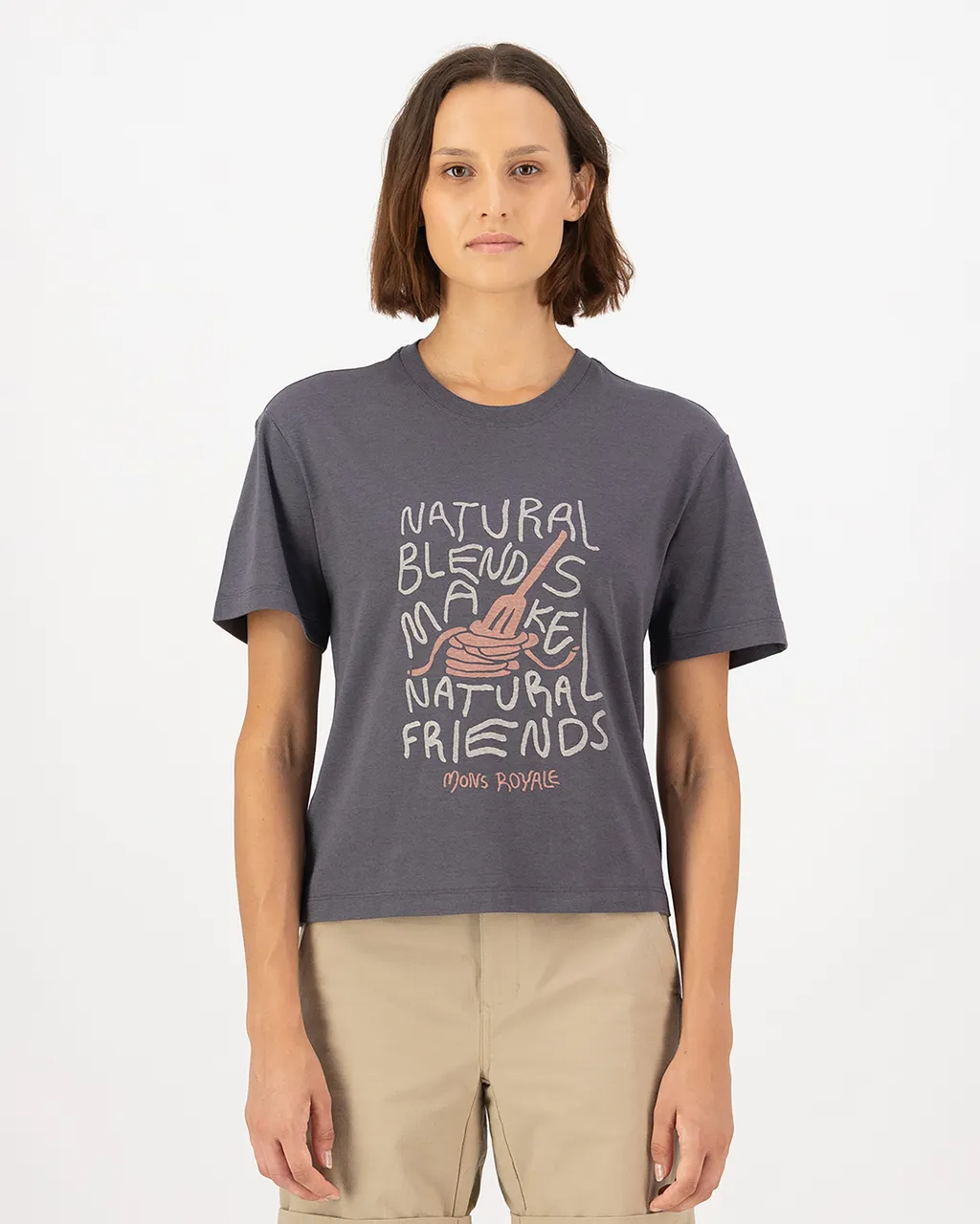 100724-1266-889-101 Womens Yonder Merino Organic Cotton T-Shirt Vintage Black