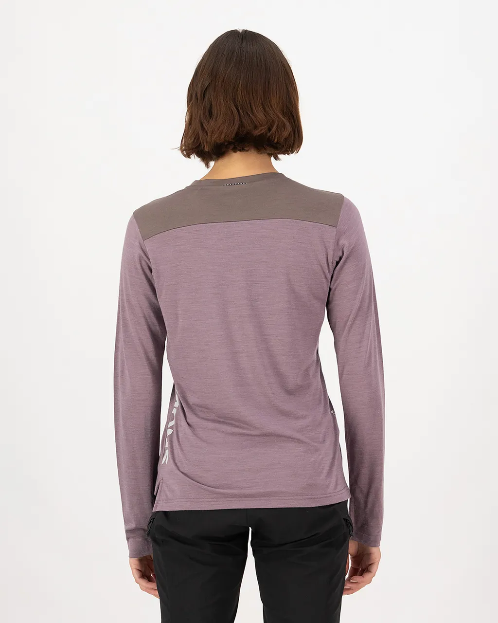 100780-1171-892-102 Womens Diversion Merino Bike Jersey Long Sleeve Mauve / Iron