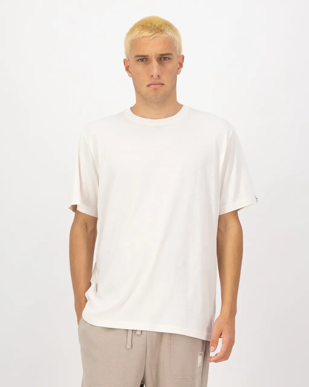 100723-1263-890-101 Mens Yonder Merino Organic Cotton T-Shirt Vintage White