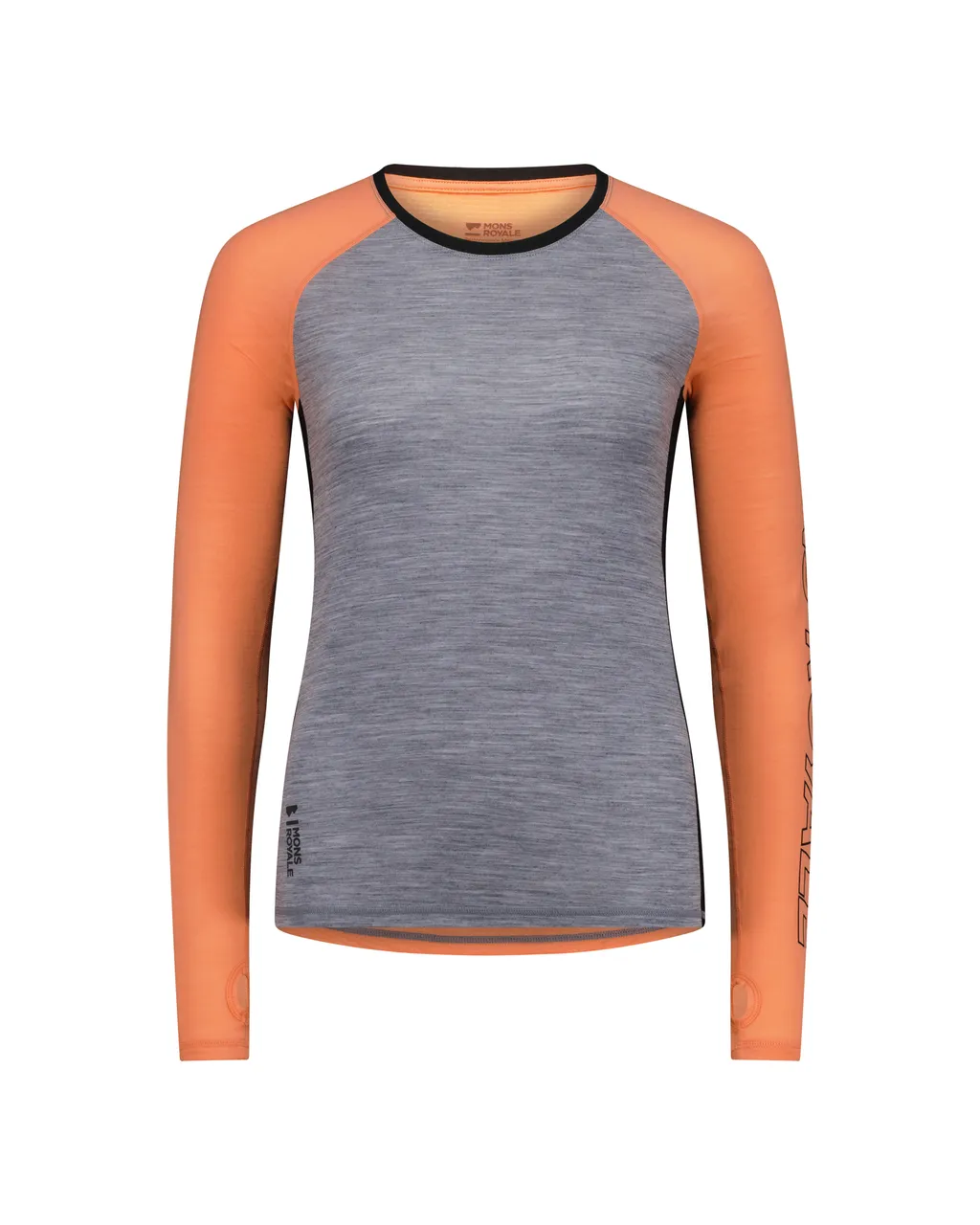 100029-1165-881-201 Womens Bella Merino Long Sleeve Grey Heather / Punch