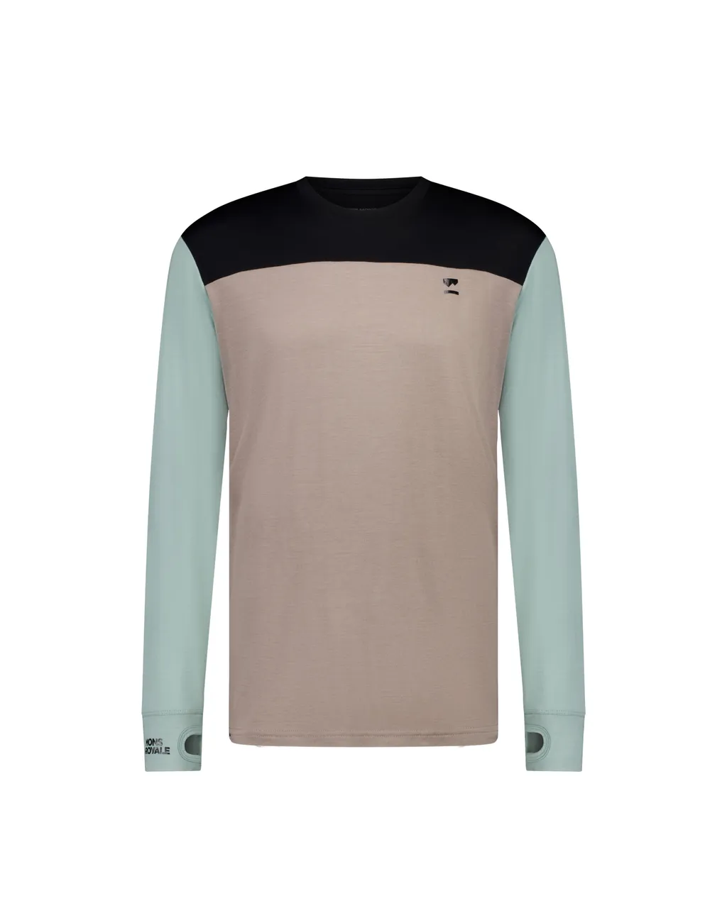 100072-1169-838-201 Mens Yotei Merino Long Sleeve Dew / Cinder / Black