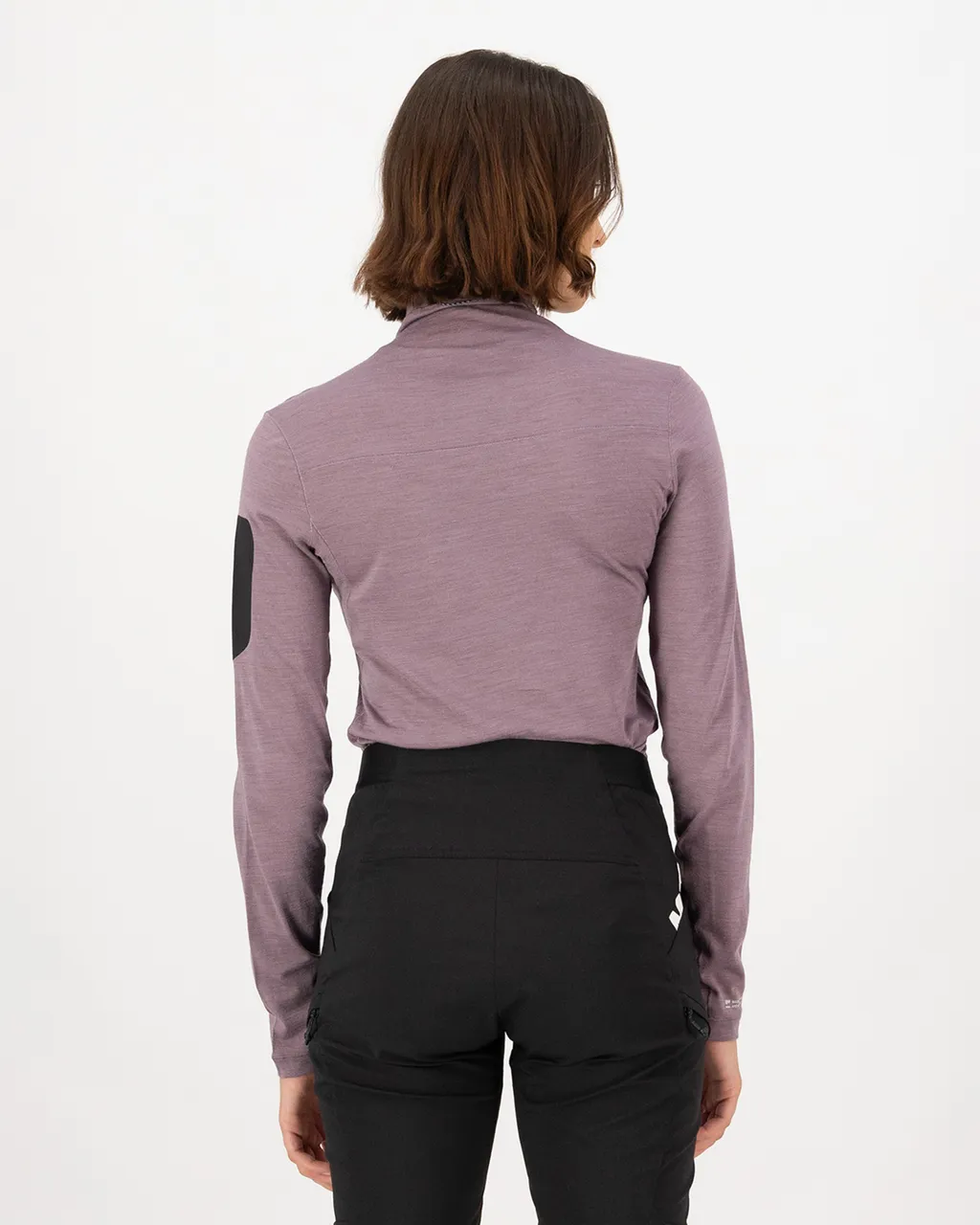 100717-1171-175-102 Womens Diversion Merino Mock Neck Long Sleeve Mauve