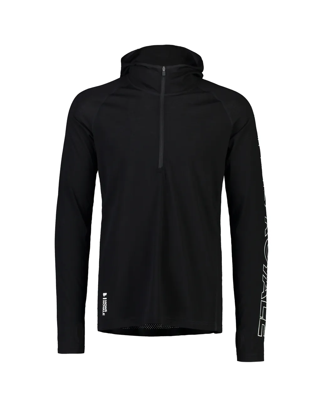 100078-1165-001-201 Mens Temple Merino Long Sleeve Hood Black