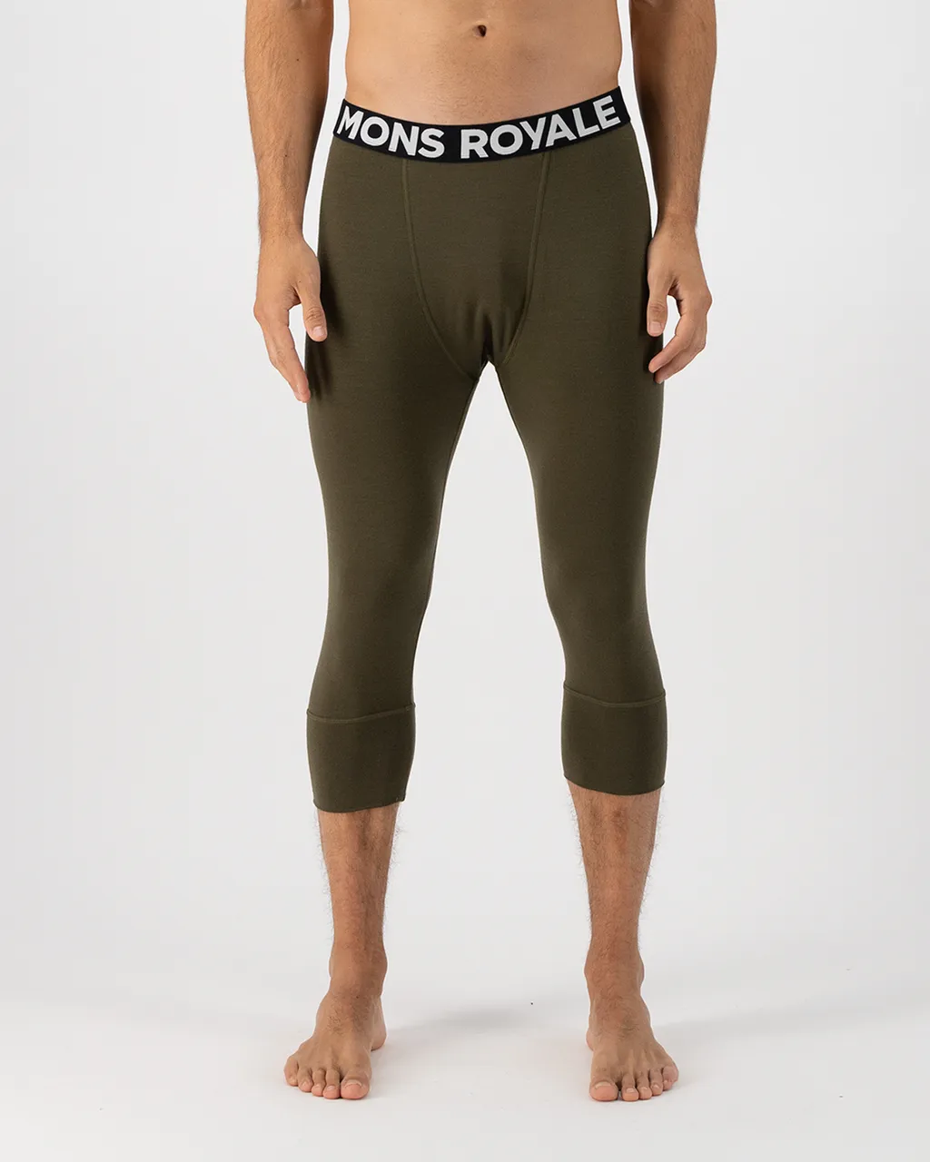 100501-1169-299-101 Mens Cascade Merino Base Layer 3/4 Legging Dark Olive