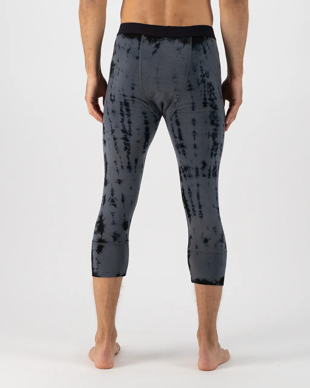 100704-1165-809-102 Mens Cascade Merino Base Layer 3/4 Legging Grey Tie Dye