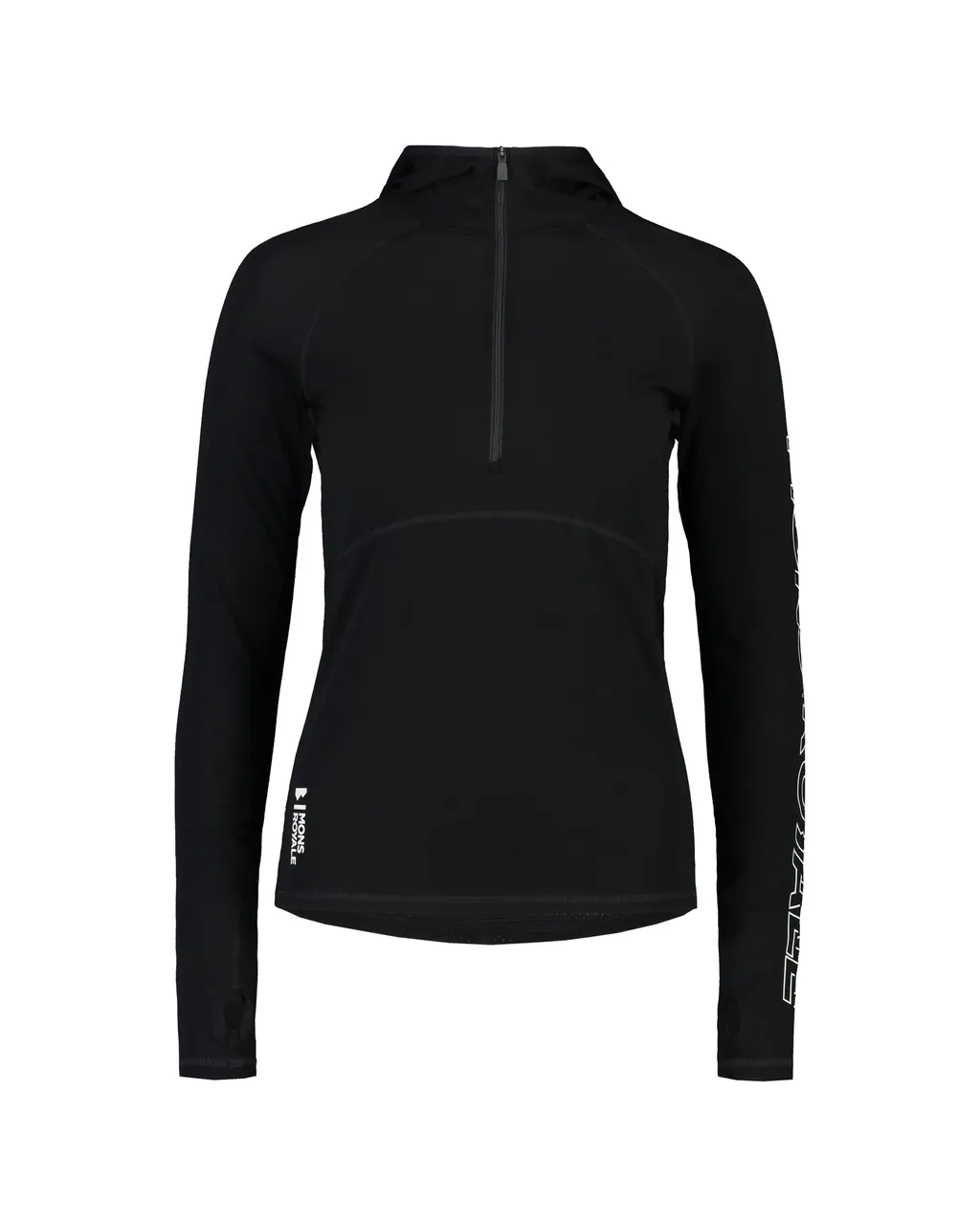 100028-1165-001-201 Womens Bella Merino Long Sleeve Hood Black