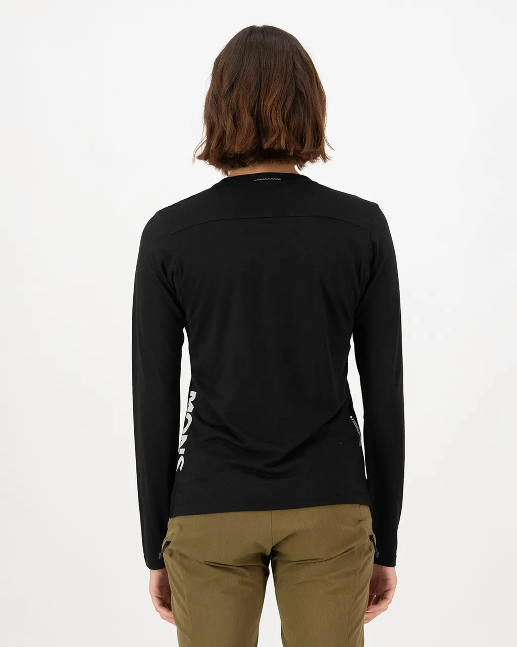 100780-1171-001-102 Womens Diversion Merino Bike Jersey Long Sleeve Black