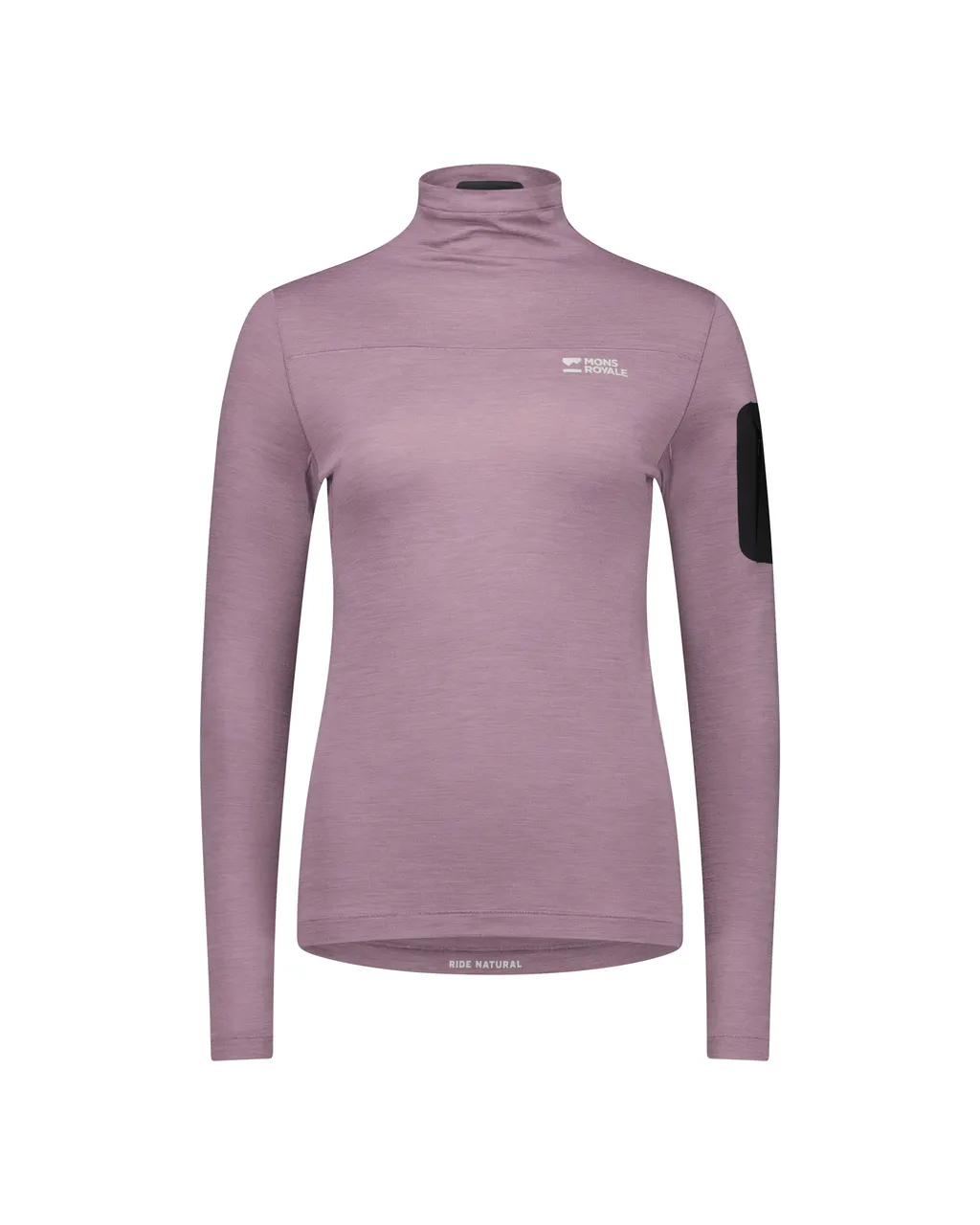 100717-1171-175-201 Womens Diversion Merino Mock Neck Long Sleeve Mauve