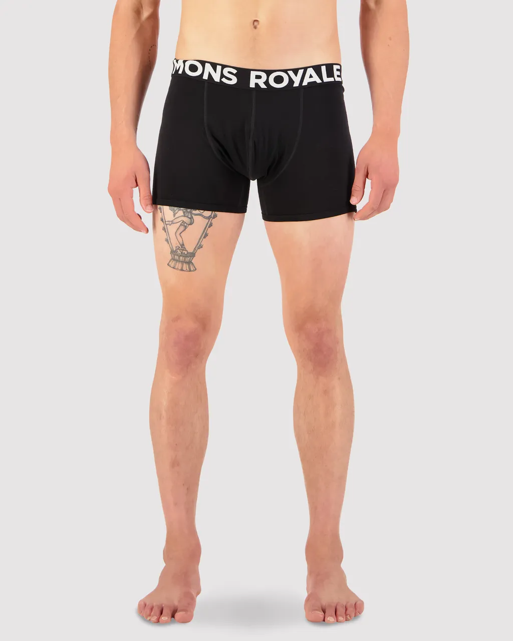 100087-1169-001-101 Mens Hold 'em Shorty Merino Boxer Black