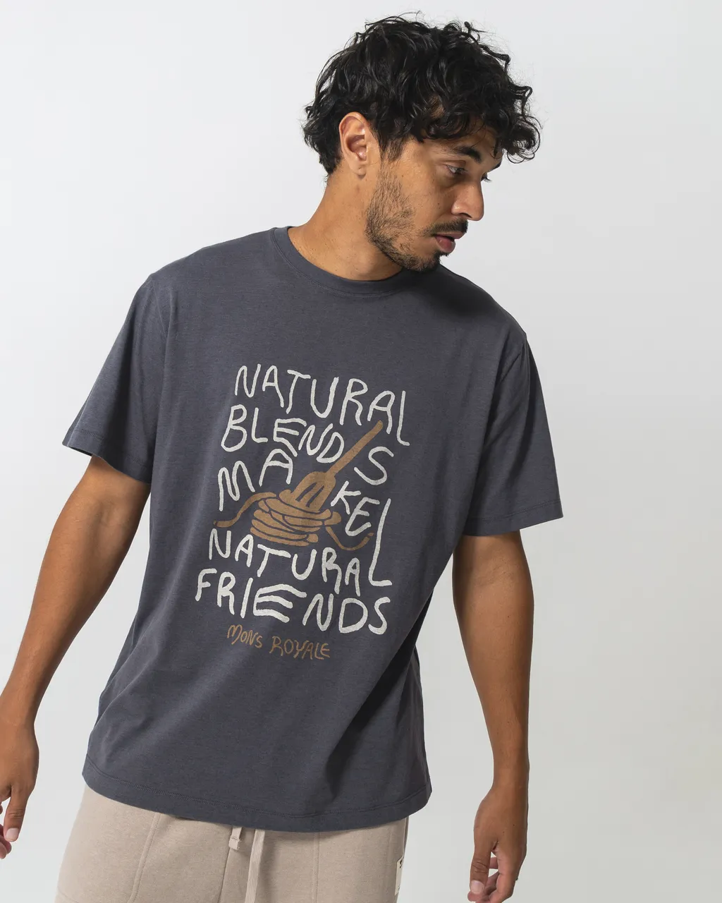 100723-1266-889-601 Mens Yonder Merino Organic Cotton T-Shirt Vintage Black