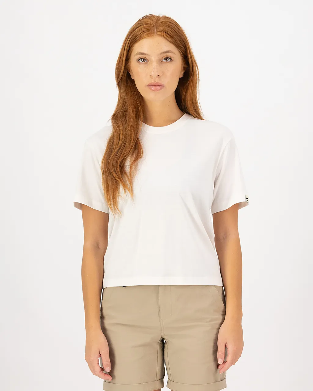 100724-1263-890-101 Womens Yonder Merino Organic Cotton T-Shirt Vintage White