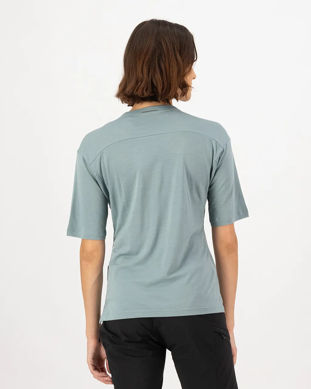 100736-1171-905-102 Womens Diversion Merino Bike Jersey Short Sleeve Dew / Desert Sage