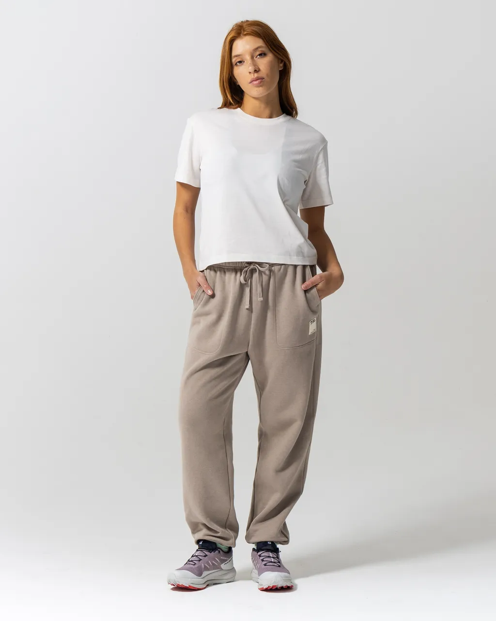 100680-1246-804-401 Unisex Verdant Merino Organic Cotton Sweatpants Taupe