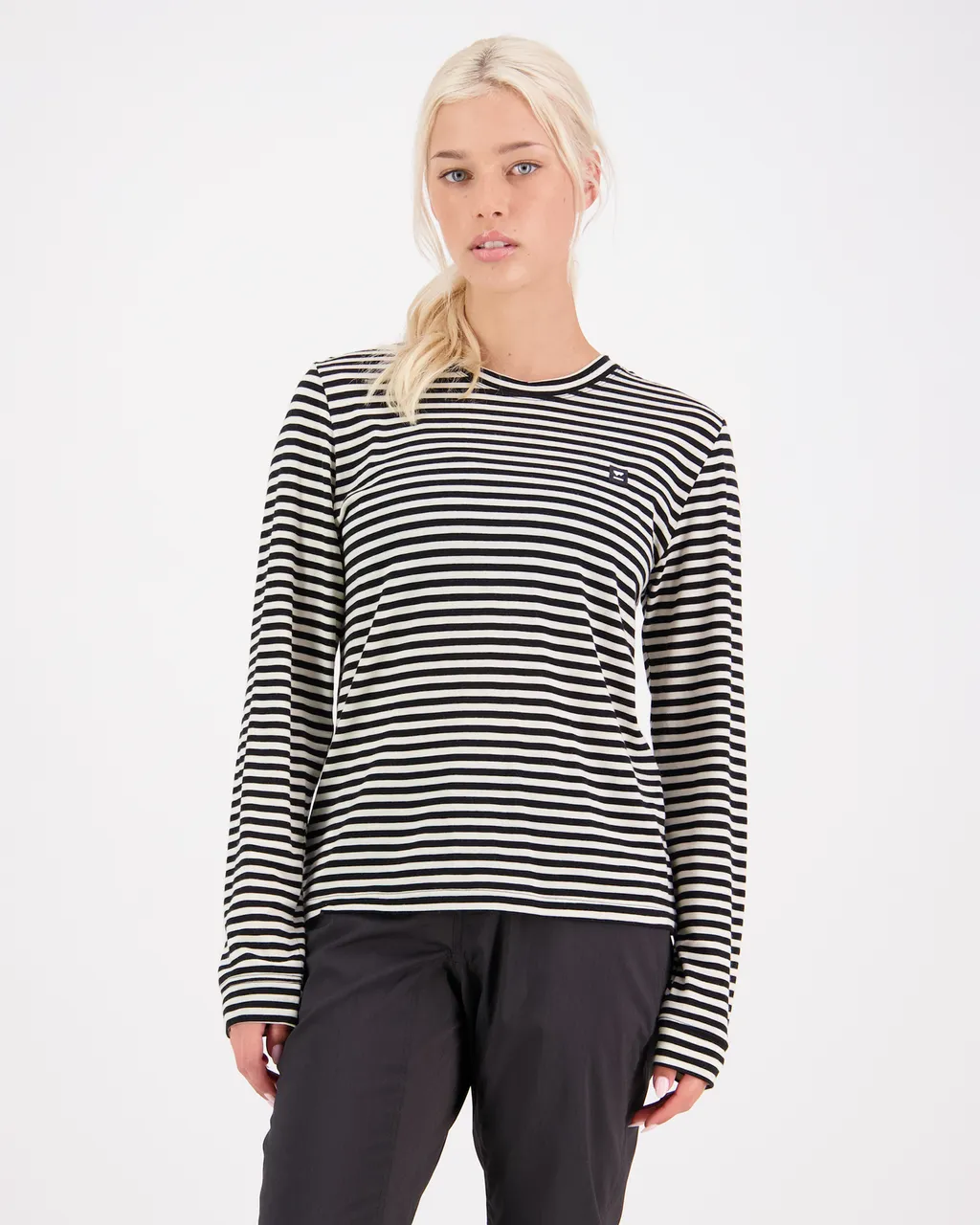 100462-1227-676-101 Womens Icon Merino Long Sleeve MR Stripe