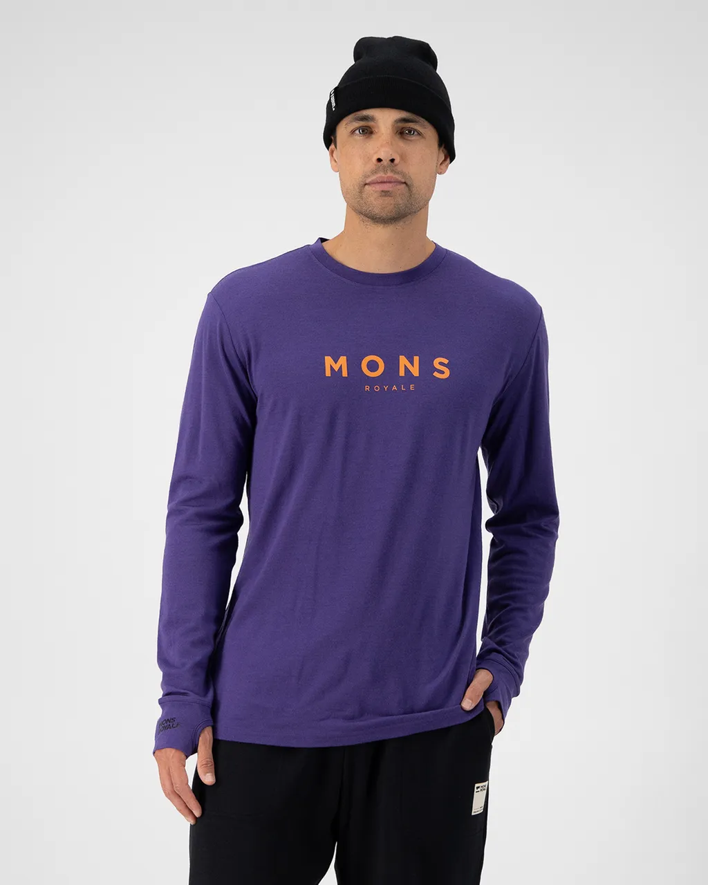 100685-1139-789-101 Mens Yotei Merino Classic Long Sleeve Violet