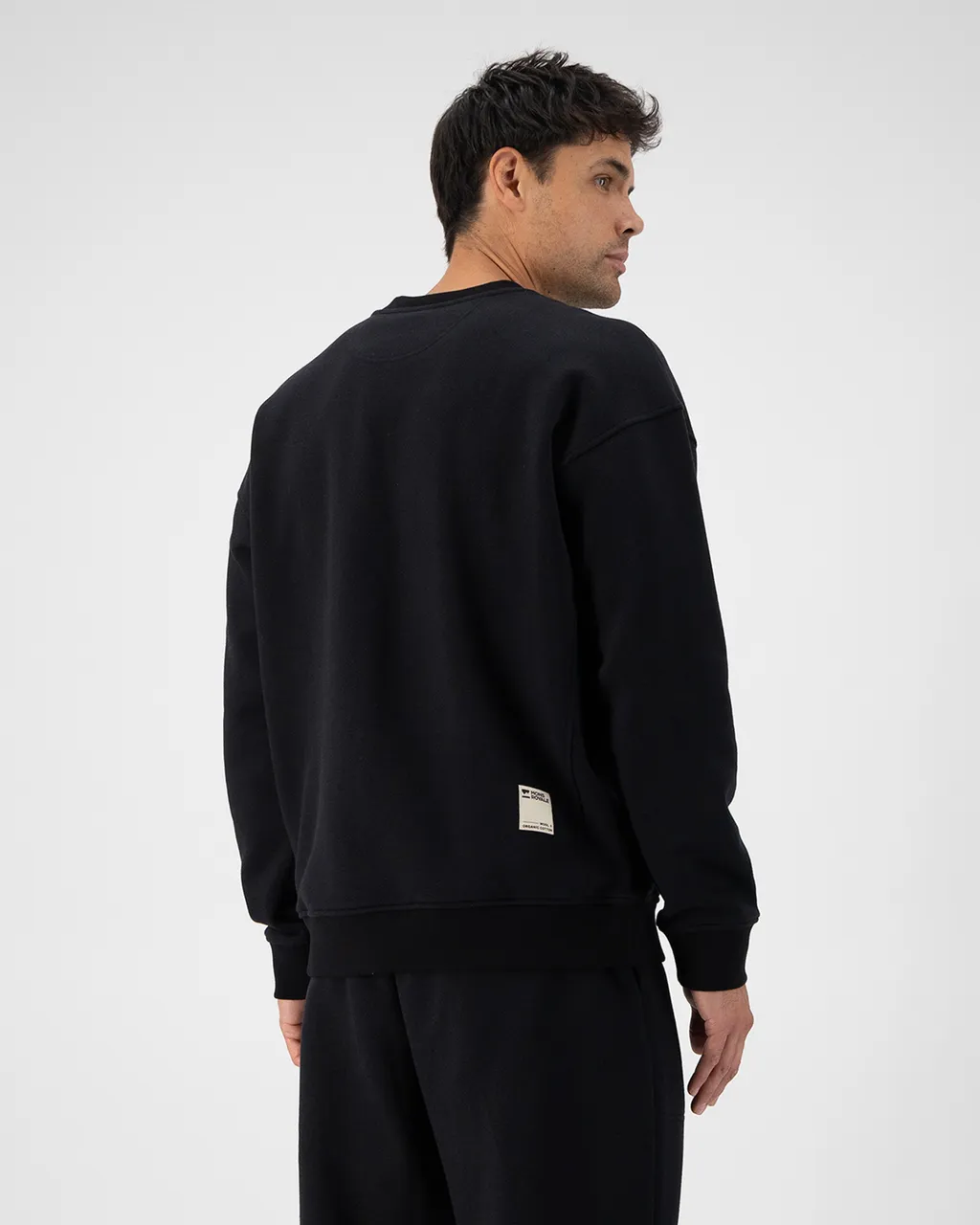 100679-1246-001-103 Unisex Verdant Merino Organic Cotton Crew Black