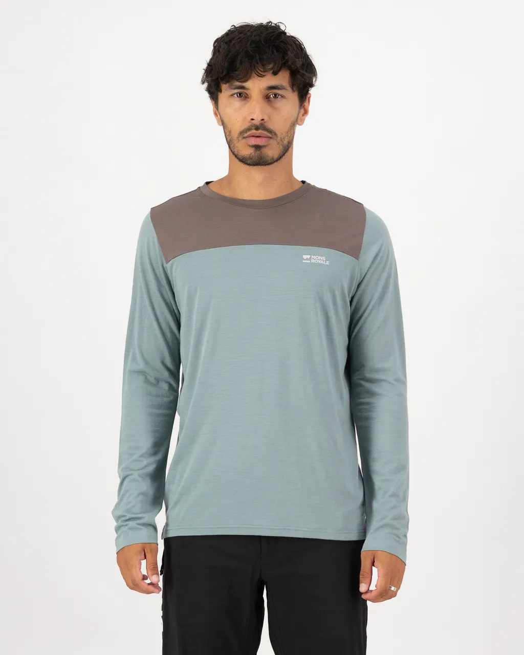 100779-1171-893-101 Mens Diversion Merino Bike Jersey Long Sleeve Desert Sage / Iron