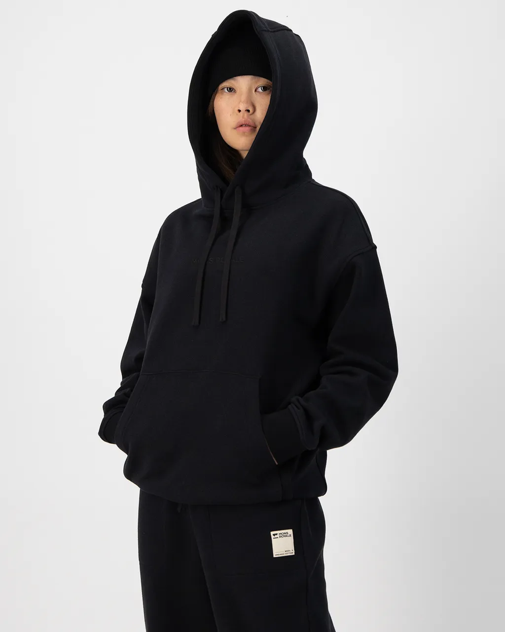 100678-1246-001-101 Unisex Verdant Merino Organic Cotton Hoody Black