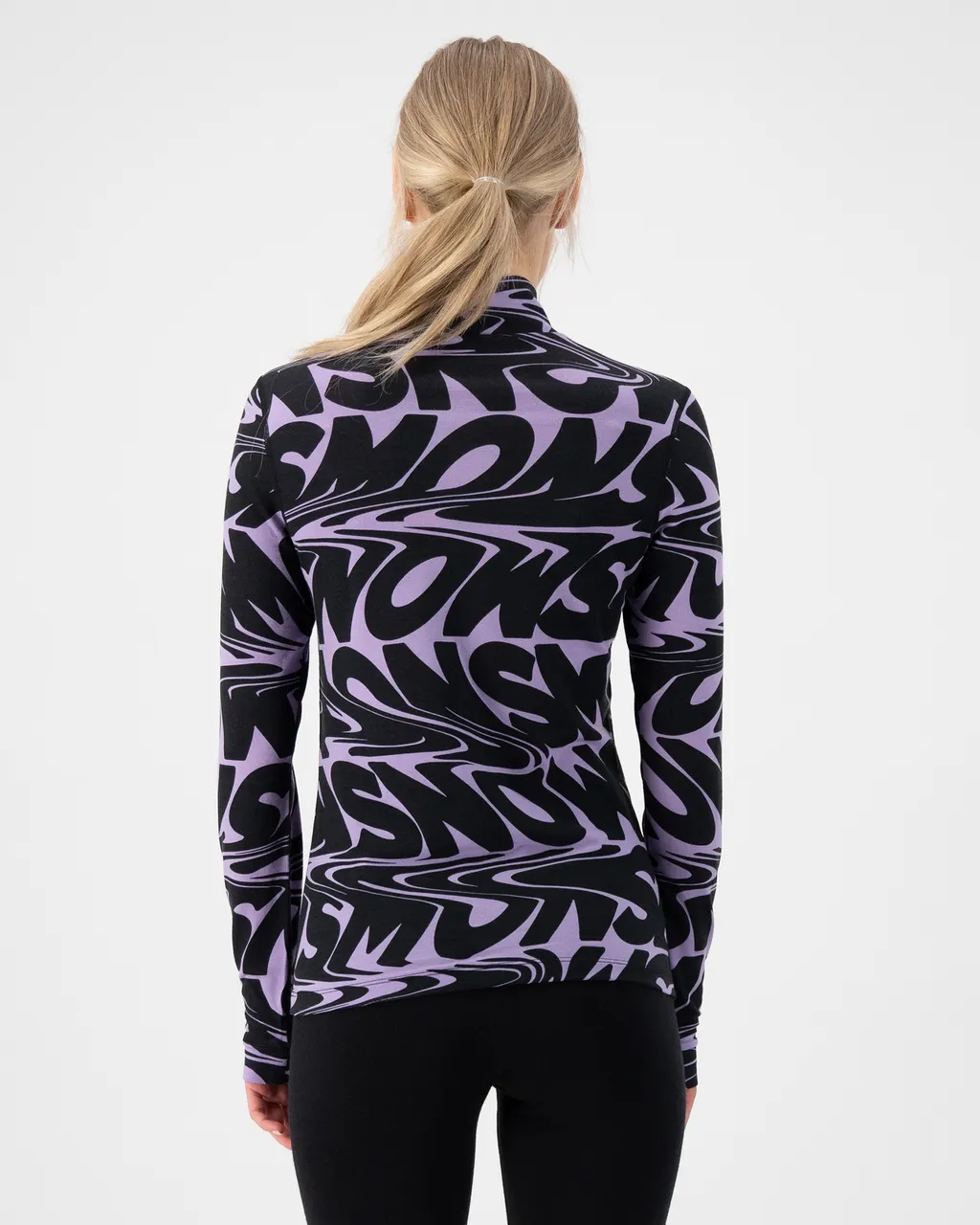 100504-2165-811-102 Womens Cascade Merino Base Layer 1/4 Zip Long Sleeve Signal Lost Lupin
