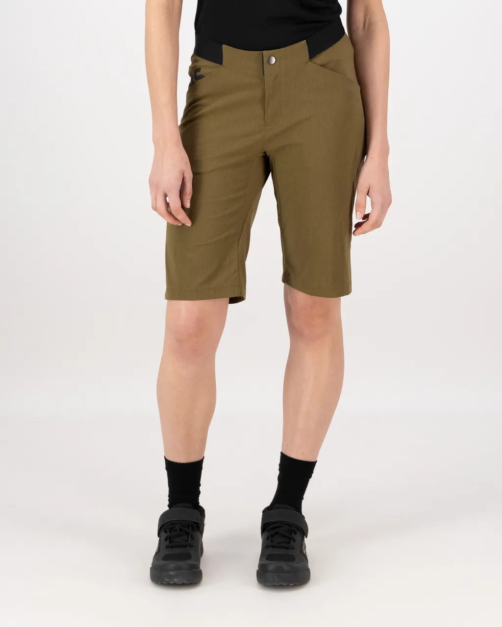 100774-1165-299-101 Womens Diversion Merino Trail Shorts Dark Olive
