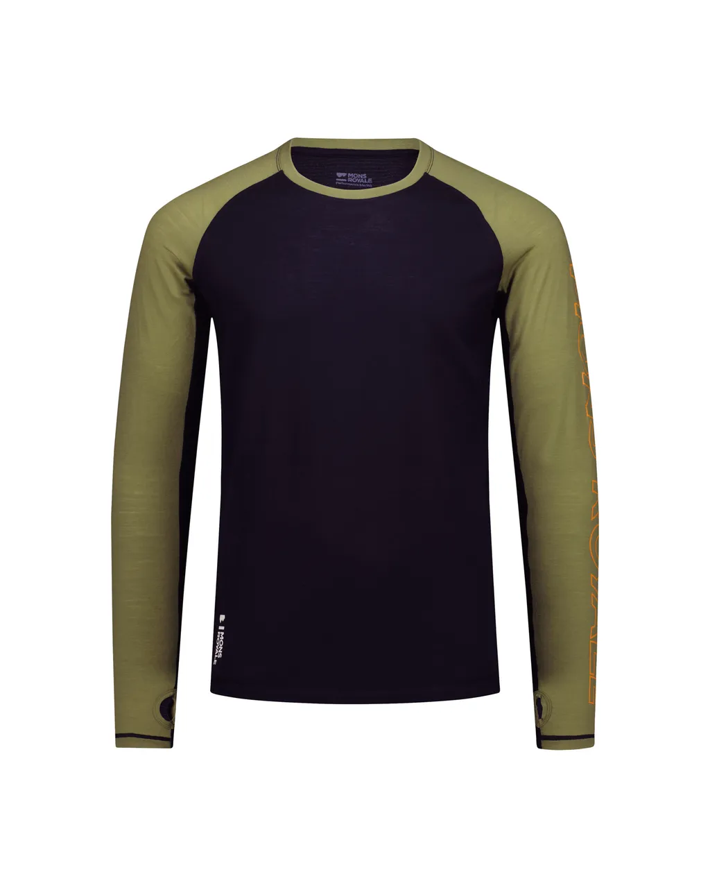 100079-1165-888-201 Mens Temple Merino Long Sleeve Fern / Black
