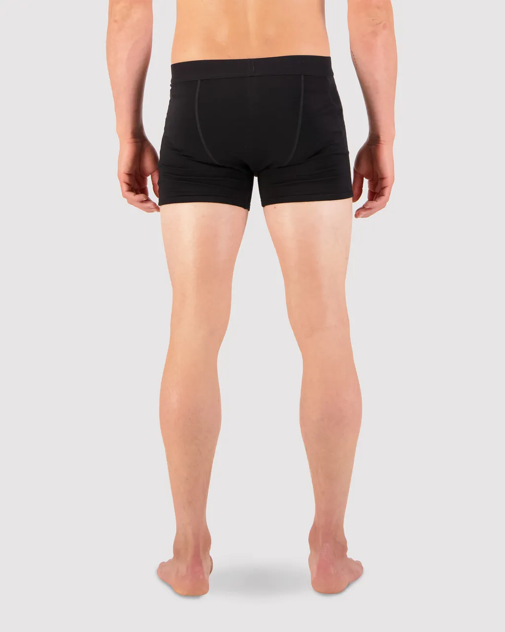 100087-1169-001-102 Mens Hold 'em Shorty Merino Boxer Black