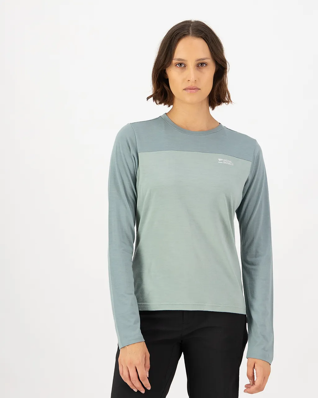 100780-1171-905-101 Womens Diversion Merino Bike Jersey Long Sleeve Dew / Desert Sage