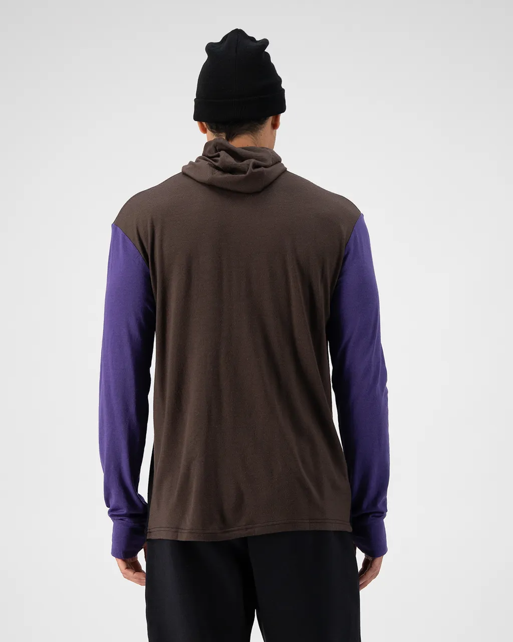 100071-1169-833-102 Mens Yotei Merino Powder Hood Long Sleeve Violet / Cedar / Black