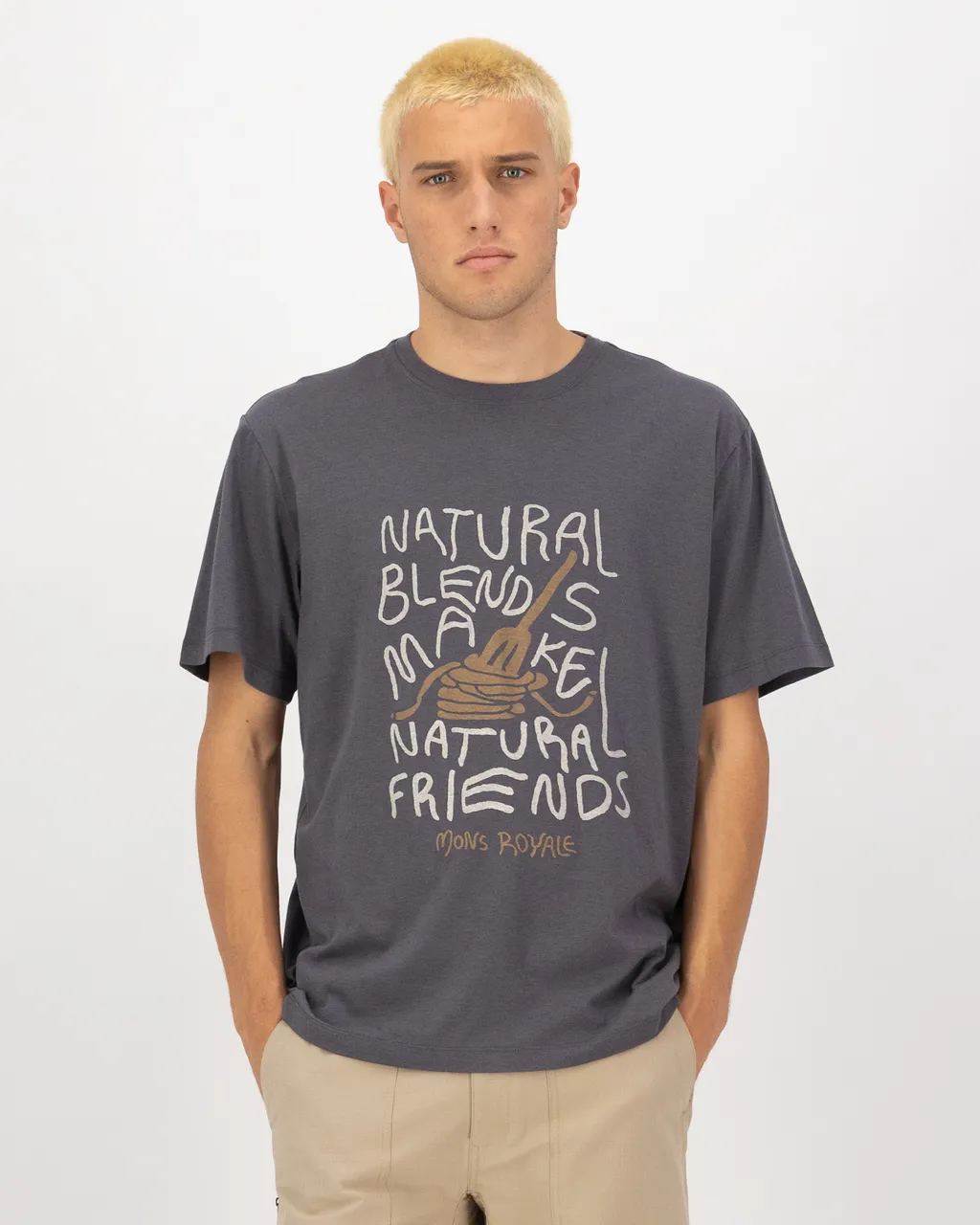 100723-1266-889-101 Mens Yonder Merino Organic Cotton T-Shirt Vintage Black