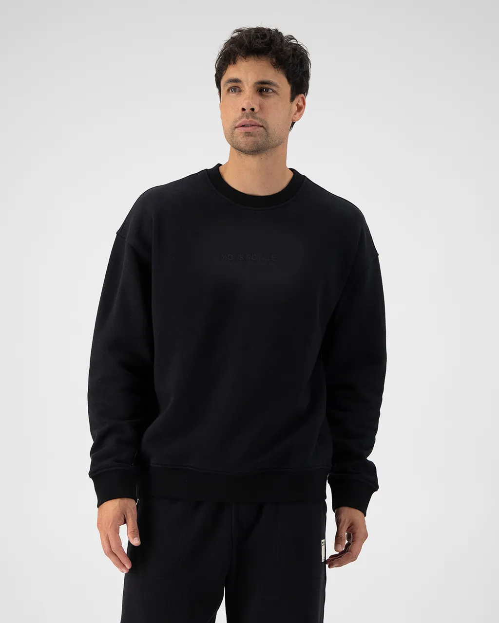 100679-1246-001-101 Unisex Verdant Merino Organic Cotton Crew Black