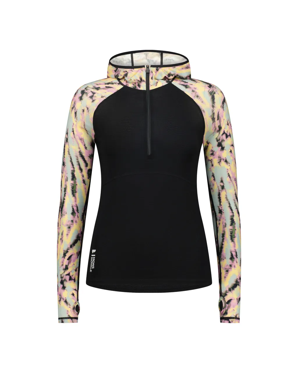 100028-2165-882-201 Womens Bella Merino Long Sleeve Hood Rad Things / Black