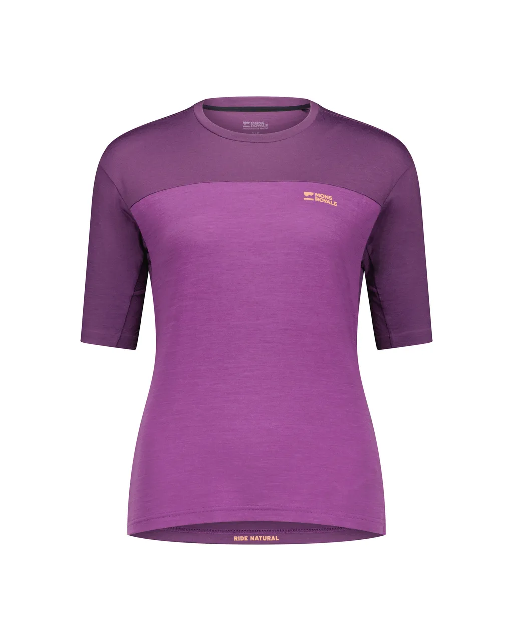 100736-1171-896-201 Womens Diversion Merino Bike Jersey Short Sleeve Ultraviolet / Boysenberry