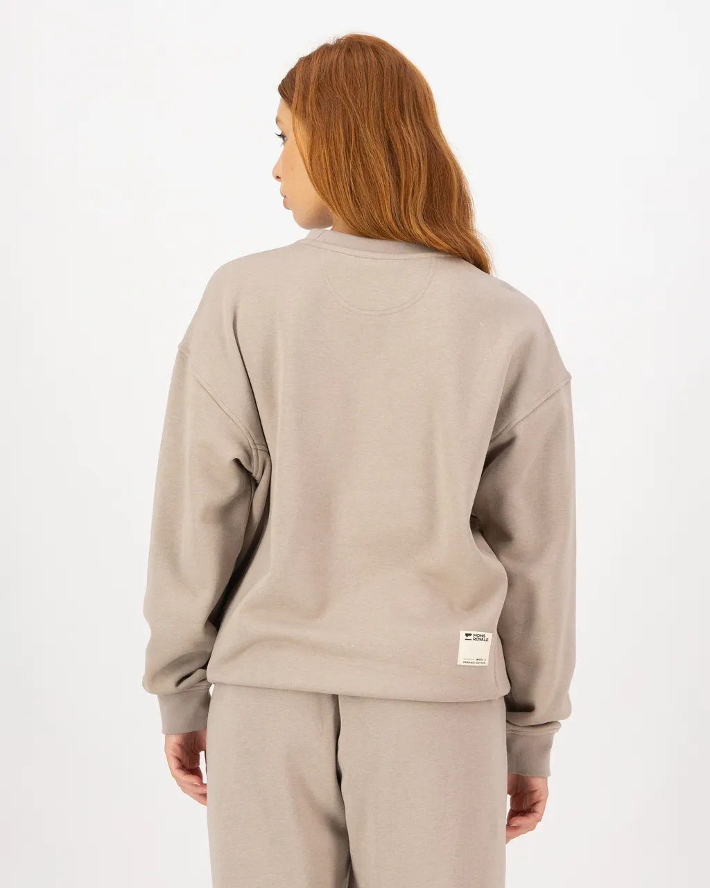 100679-1246-804-102 Unisex Verdant Merino Organic Cotton Crew Taupe