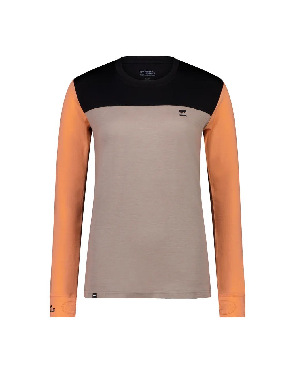 100022-1169-825-201 Womens Yotei Merino Long Sleeve Punch / Cinder / Black