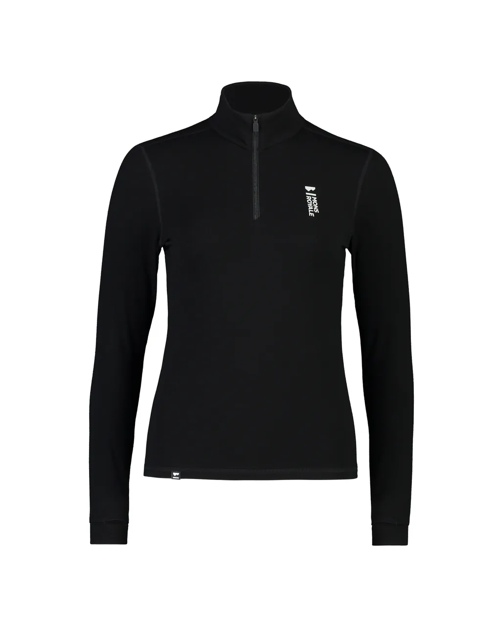 100504-1165-001-201 Womens Cascade Merino Base Layer 1/4 Zip Long Sleeve Black