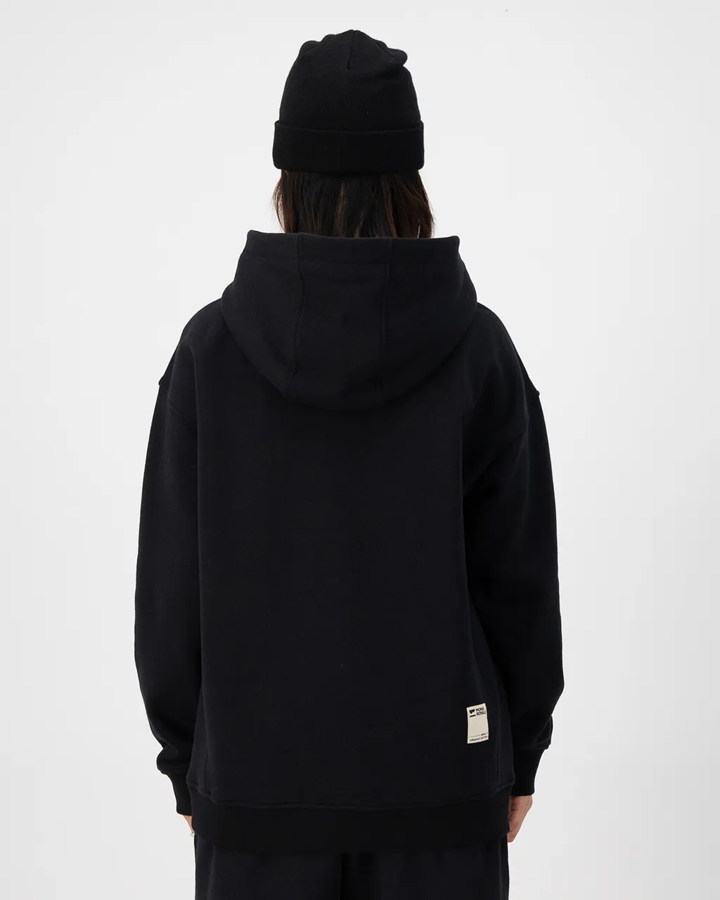 100678-1246-001-102 Unisex Verdant Merino Organic Cotton Hoody Black
