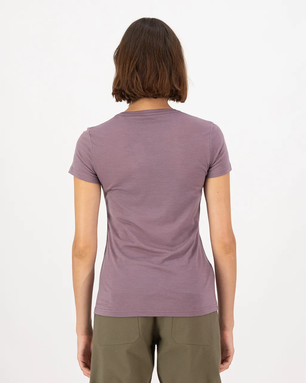 100288-1139-175-102 Womens Icon Merino Classic T-Shirt Mauve