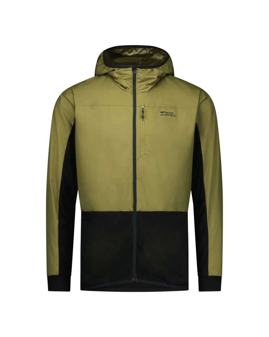 100769-1171-888-201 Mens Diversion Merino Wind Jacket Fern / Black