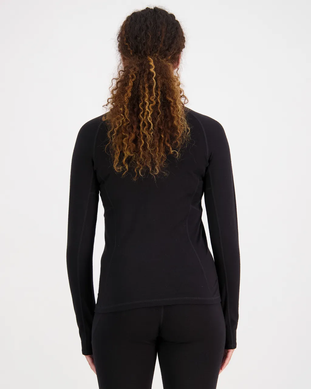 100017-1165-001-102 Womens Olympus Merino Base Layer 1/2 Zip Long Sleeve Black