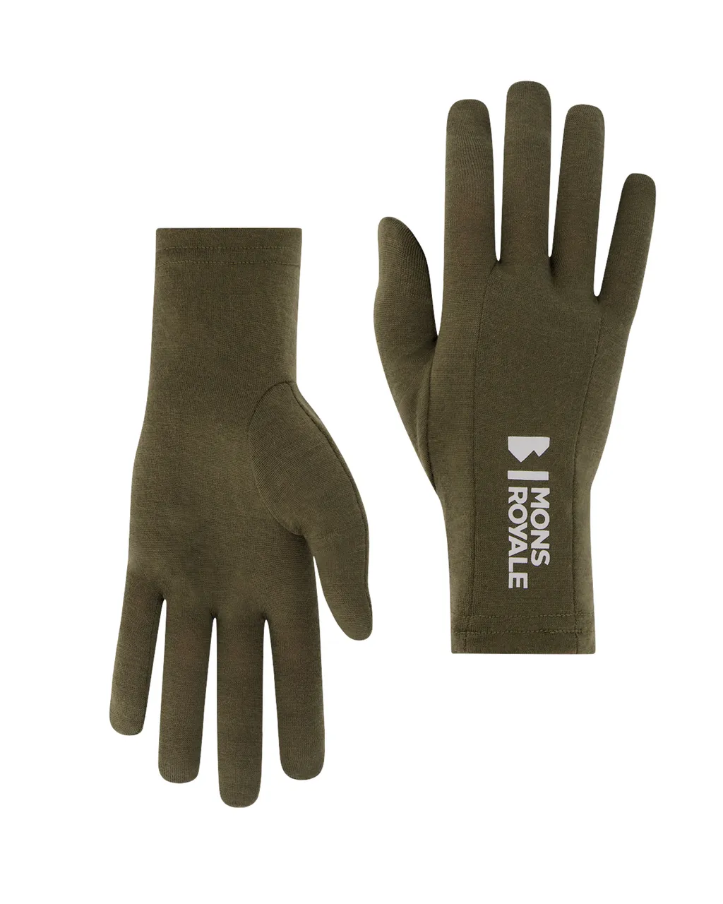 100795-1165-299-201 Unisex Volta Merino Glove Liners Dark Olive