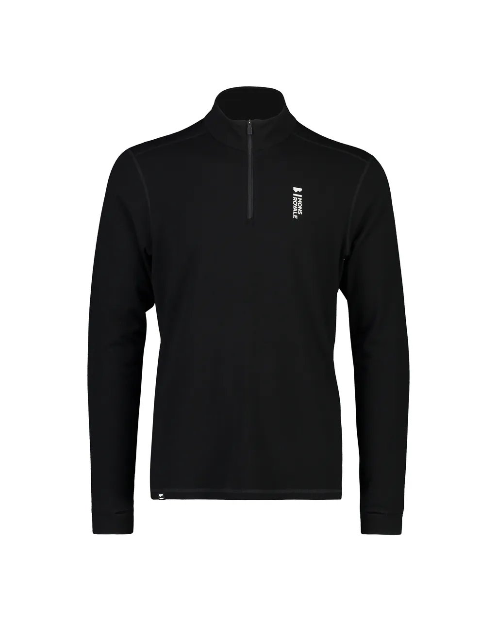 100500-1165-001-201 Mens Cascade Merino Base Layer 1/4 Zip Long Sleeve Black