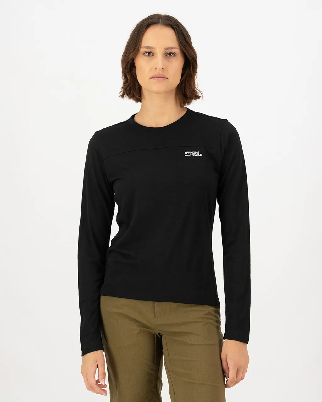 100780-1171-001-101 Womens Diversion Merino Bike Jersey Long Sleeve Black