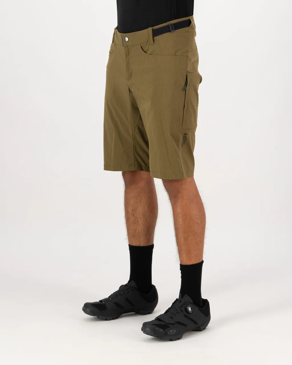 100773-1165-299-101 Mens Diversion Merino Trail Shorts Dark Olive