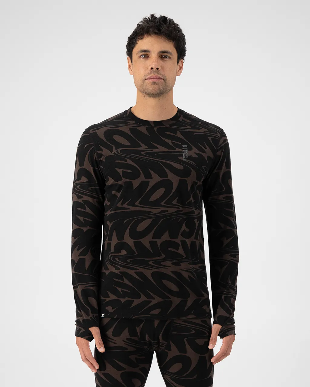 100499-2165-810-101 Mens Cascade Merino Base Layer Long Sleeve Signal Lost Cedar