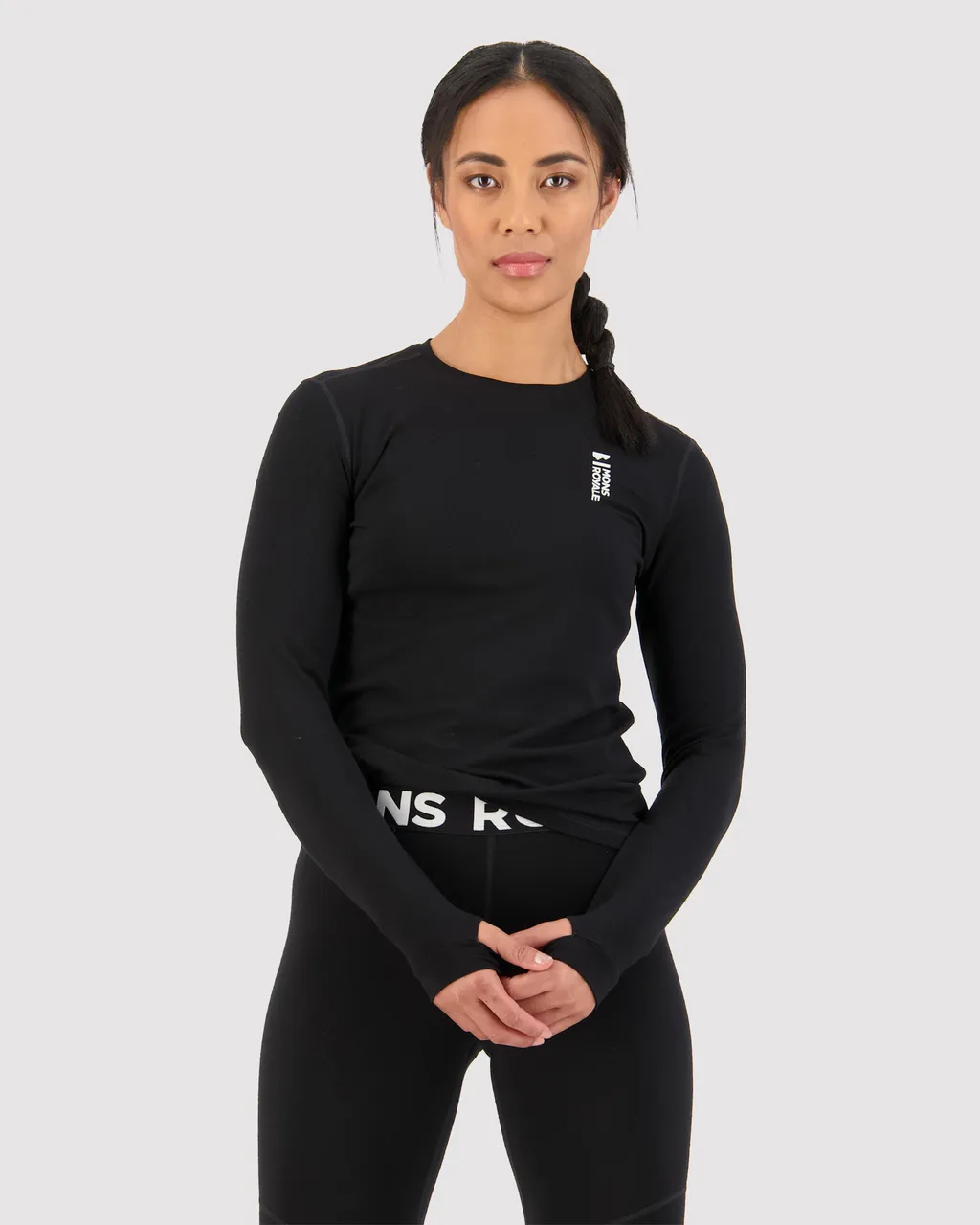 100503-1165-001-101 Womens Cascade Merino Base Layer Long Sleeve Black