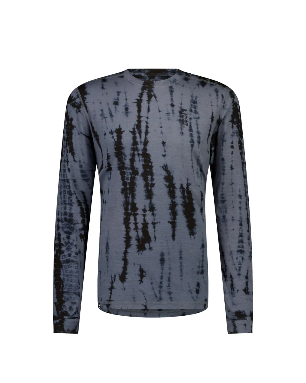 100703-1165-809-201 Mens Cascade Merino Base Layer Long Sleeve Grey Tie Dye