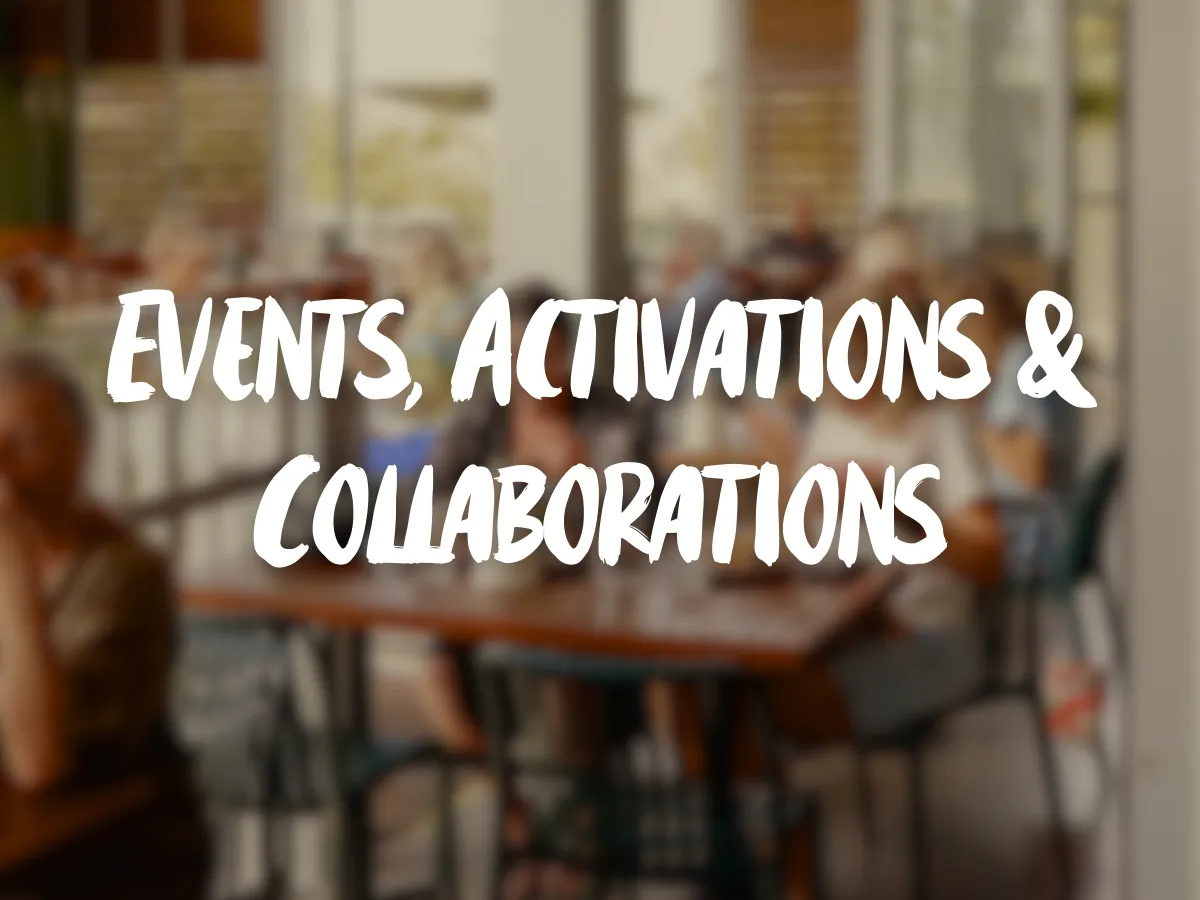 Album cover Events, activations & collaborations